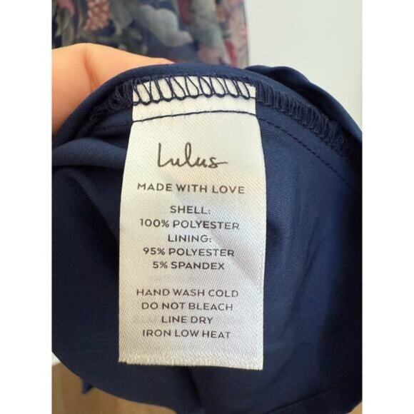 Lulus Cherished Aura Navy Blue Floral Organza Bustier Midi Dress Large - Picture 8 of 10